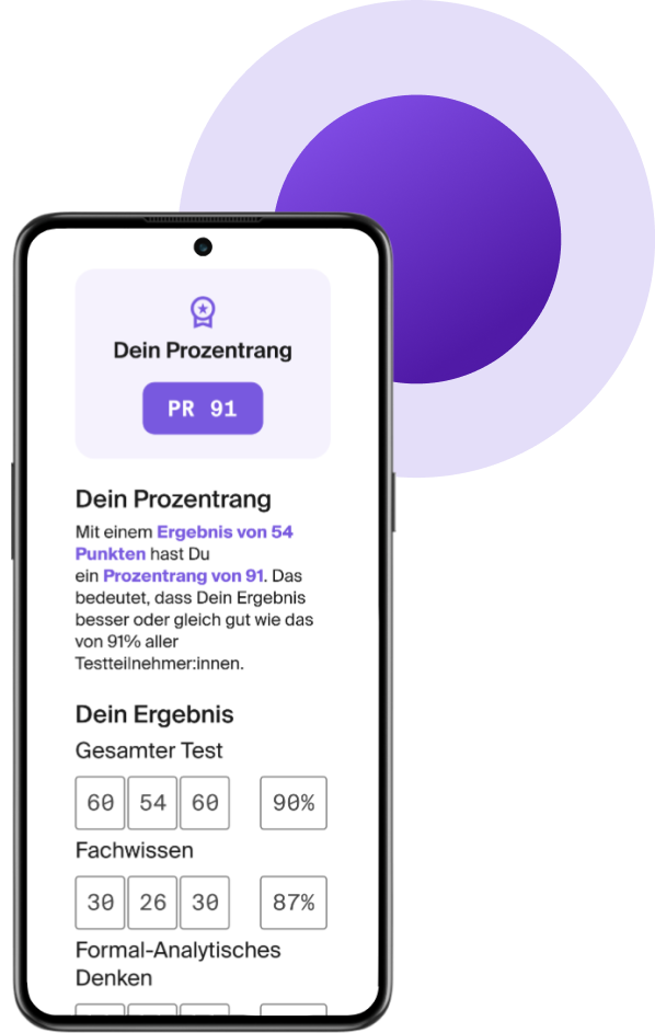 Psychologie Aufnahmetest Testsimulation Vorschau Prozentrang mymorize