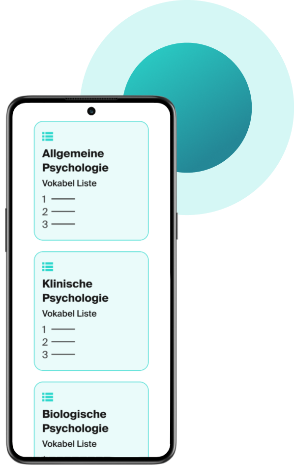 Psychologie Aufnahmetest Vorbereitung Kurs englisches Textverständnis Vorschau Vokabel Liste mymorize